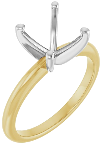 Sužadėtuvių Žiedas „Solitaire“ 585 Baltojo Ir Geltonojo Aukso Square 7mm (1)