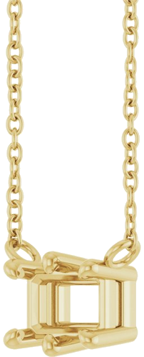 14K Yellow 6x4 mm Emerald 6-Prong Solitaire 18  Necklace Mounting (2)