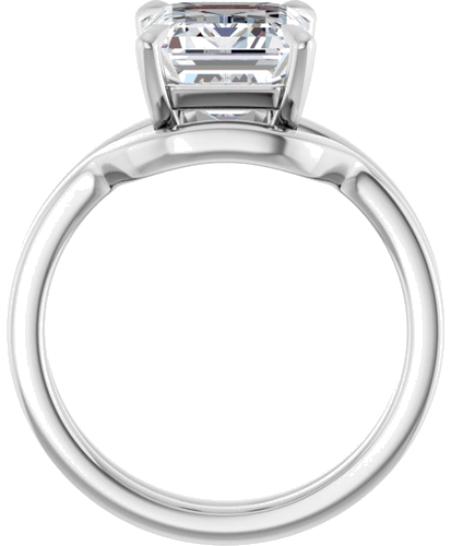 Sužadėtuvių Žiedas „Claw-Prong Solitaire“ 14k white gold Emerald 10mm x 8mm (7)