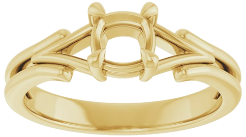 Sužadėtuvių Žiedas „Solitaire“ 585 Geltonojo Aukso Cushion 5mm (3)