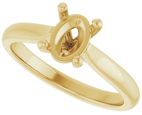 Sužadėtuvių Žiedas 14k yellow gold Oval 7.5mm x 5.5mm (5)