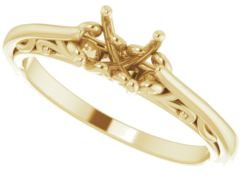 Sužadėtuvių Žiedas „Solitaire“ 14k yellow gold Cushion 5mm (5)