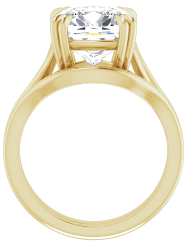 Sužadėtuvių Žiedas „Solitaire“ 585 Geltonojo Aukso Cushion 10mm (7)