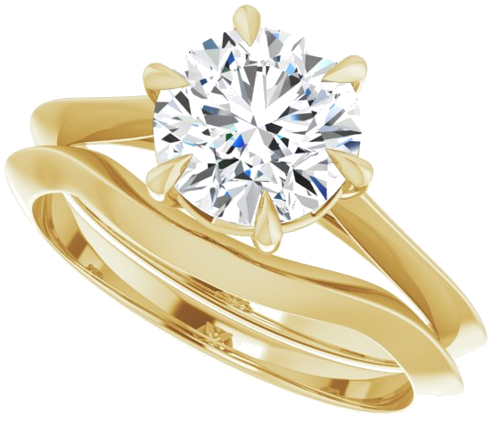 Sužadėtuvių Žiedas „Claw-Prong Solitaire“ 14k yellow gold Round 7.4mm (10)