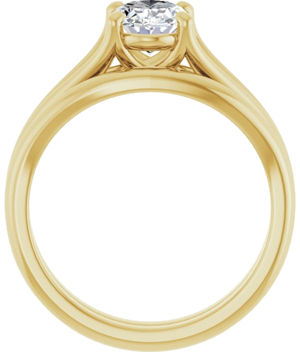 Sužadėtuvių Žiedas „Solitaire“ 10k yellow gold Oval 8mm x 6mm (7)