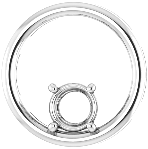 Pakabukas „Solitaire Circle“ 585 Baltojo Aukso Round 6mm (1)