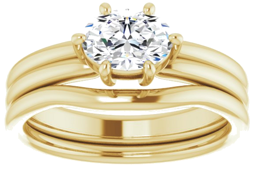 Sužadėtuvių Žiedas „Solitaire“ 10k yellow gold Oval 7mm x 5mm (8)
