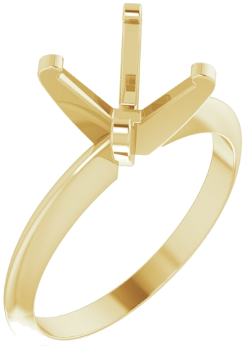 14K Yellow 7.3-7.7 mm Round 4-Prong Solitaire Engagement Mounting (1)
