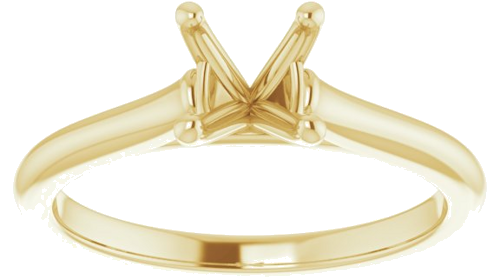 14K Yellow 6 mm Round Solitaire Engagement Ring Mounting (3)