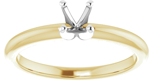 Sužadėtuvių Žiedas 14k yellow/white gold Square 3.5mm (3)