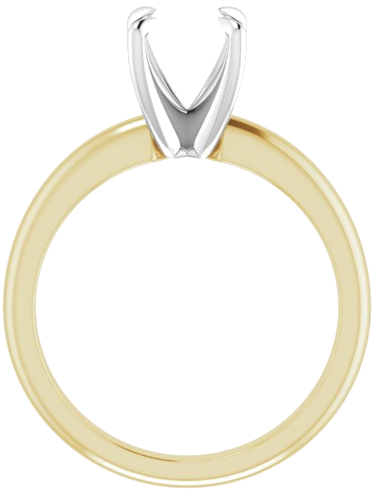 Sužadėtuvių Žiedas „Solitaire“ 585 Baltojo Ir Geltonojo Aukso Round 7.4mm (2)