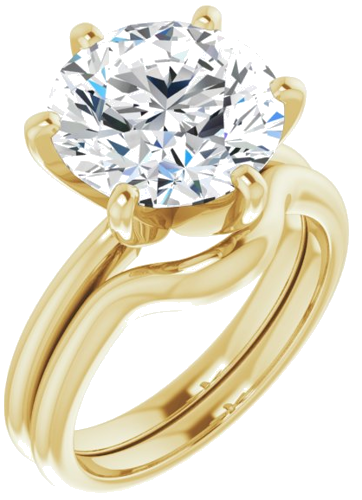 14K Yellow  11 mm Round Solitaire Engagement Ring Mounting (6)