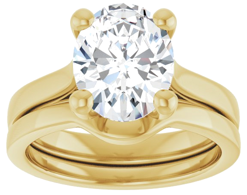 Sužadėtuvių Žiedas 14k yellow gold Oval 10mm x 8mm (8)