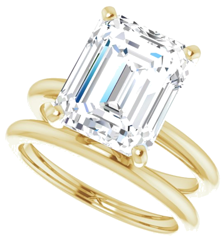 14K Yellow  11x9 mm Emerald Solitaire Engagement Ring Mounting (10)