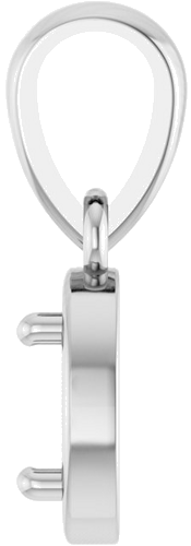 Pakabukas „Solitaire Charm“ 14k white gold Emerald 4mm x 3mm (3)