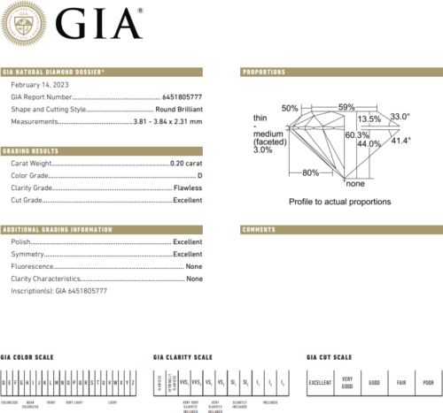 0.20 carat D-FL Excellent Cut (3EX) Natural Round Diamond (2)