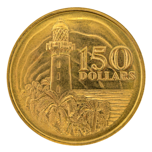 150 dolerių Singapūro įkūrimui 150 metų (1969) auksinė moneta (1)