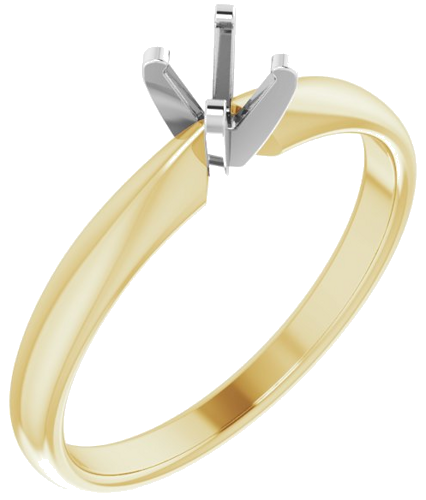 Sužadėtuvių Žiedas „Solitaire“ 14k yellow/white gold Round 4.1mm (1)