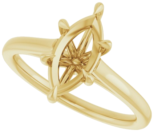 Sužadėtuvių Žiedas „Claw-Pong“ 14k yellow gold Marquise 11mm x 5.5mm (5)