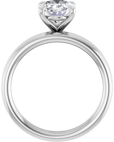 Sužadėtuvių Žiedas „Claw-Prong Solitaire“ 14k white gold Oval 9mm x 7mm (7)