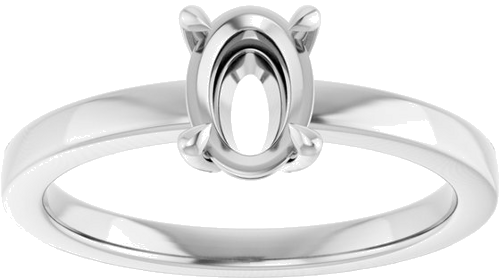 Sužadėtuvių Žiedas „Solitaire“ 585 Baltojo Aukso Oval 7mm x 5mm (3)