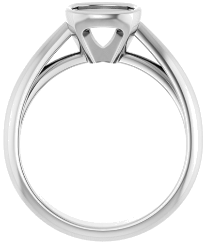 Sužadėtuvių Žiedas „Bezel-Set Solitaire“ 14k white gold Cushion 6.5mm (2)