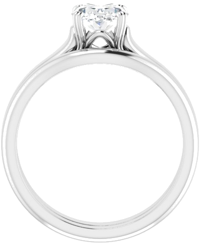 Sužadėtuvių Žiedas „Solitaire“ 14k white gold Oval 8mm x 6mm (7)