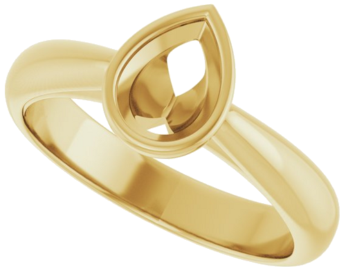 Sužadėtuvių Žiedas „Bezel-Set Solitaire“ 14k yellow gold Pear 7mm x 5mm (5)