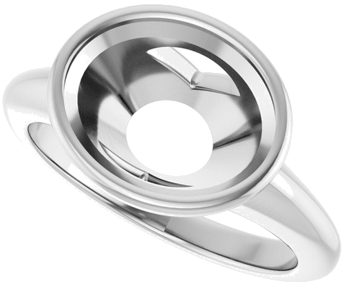 Sužadėtuvių Žiedas „Bezel-Set Solitaire“ 14k white gold Oval 11mm x 9mm (5)