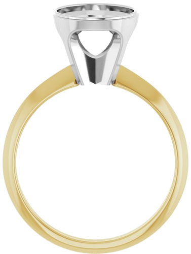 Sužadėtuvių Žiedas „Bezel-Set Solitaire“ 14k yellow/white gold Oval 10mm x 8mm (2)