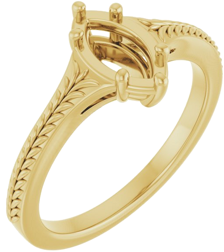 Sužadėtuvių Žiedas „Solitaire“ 14k yellow gold Marquise 8mm x 4mm (1)