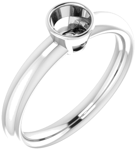 14K White 4.4 mm Round Engagement Ring Mounting (1)