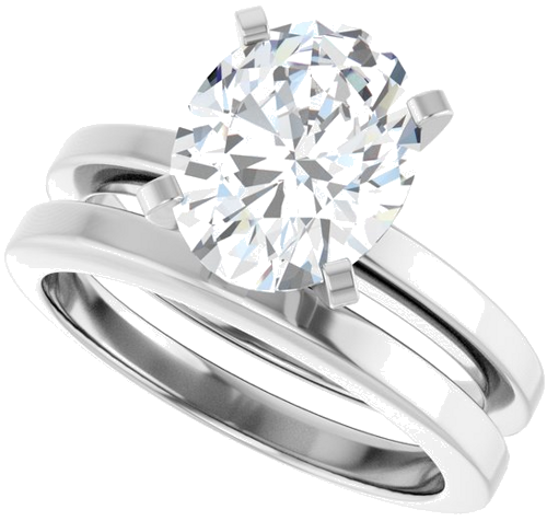 Sužadėtuvių Žiedas 14k white gold Oval 10mm x 8mm (10)