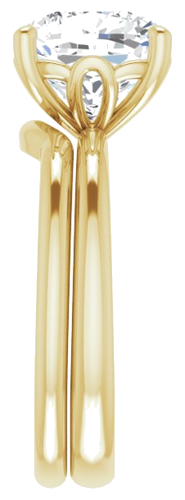 14K Yellow 9 mm Cushion Solitaire Engagement Ring Mounting (9)