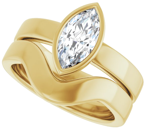 Sužadėtuvių Žiedas „Solitaire“ 585 Geltonojo Aukso Marquise 10mm x 5mm (10)
