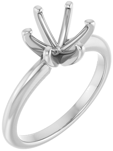 Platinum  8 mm Round Solitaire Engagement Ring Mounting (1)