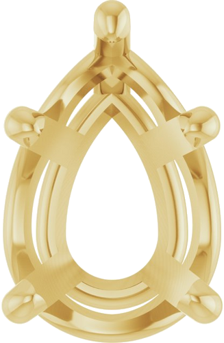 Pakabukas „Pear 5-Prong Solitaire“ 14k yellow gold Pear 7mm x 5mm (1)