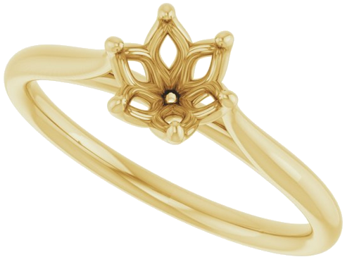 Sužadėtuvių Žiedas „Solitaire“ 585 Geltonojo Aukso Round 5.8mm (5)