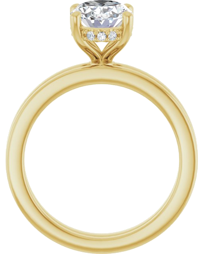 Sužadėtuvių Žiedas „Hidden Halo-Style“ 14k yellow gold Oval 9mm x 7mm (7)