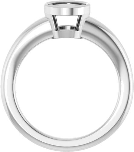 Sužadėtuvių Žiedas „Bezel-Set Solitaire“ 14k white gold Round 6.5mm (2)