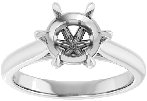 Sužadėtuvių Žiedas „Claw-Prong“ 14k white gold Round 8.2mm (3)