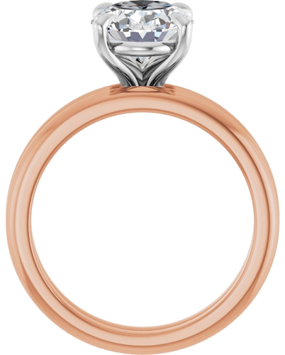 Sužadėtuvių Žiedas 585 Baltojo Ir Rožinis Aukso Oval 10mm x 8mm (7)