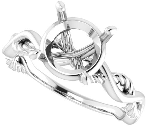 Sužadėtuvių Žiedas „Solitaire Infinity-Inspired“ 14k white gold Round 8.8mm (4)