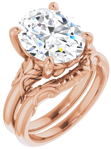 Sužadėtuvių Žiedas „Solitaire“ 14k rose gold Oval 12mm x 10mm (6)