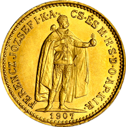Кралство Унгария златна монета от 10 крони Йосиф I (1892-1915) (1)