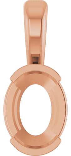 Pakabukas „Half-Bezel Solitaire“ 585 Rožinis Aukso Oval 8mm x 6mm (1)