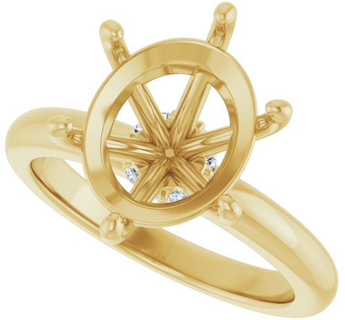 Sužadėtuvių Žiedas „Accented“ 14k yellow gold Oval 12mm x 10mm (5)