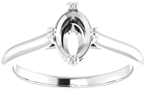 Sužadėtuvių Žiedas „Solitaire“ 750 Baltojo Aukso Oval 7mm x 5mm (3)