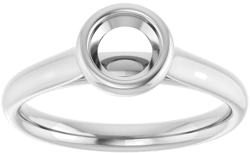 Sužadėtuvių Žiedas „Bezel-Set Solitaire“ 585 Baltojo Aukso Round 5.2mm (3)