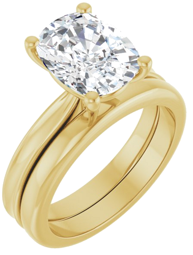Sužadėtuvių Žiedas 14k yellow gold Elongated Cushion 10mm x 8mm (6)
